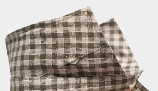 100Hands Shirt Linen Check Green