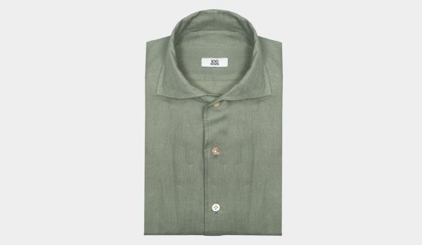 100Hands Shirt Linen 'Schiller' Olive