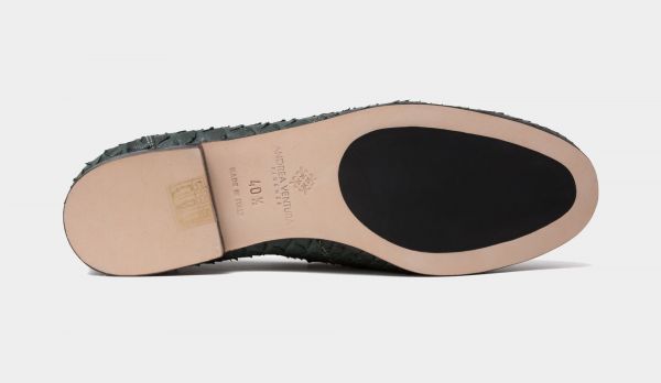 Andrea Ventura Python Loafers Green