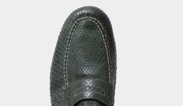 Andrea Ventura Python Loafers Green