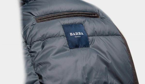 Barba Napoli Overcoat 'Doeskin' Down Brown