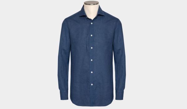 Barba Napoli Linen Shirt Blue