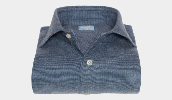 Barba Napoli Flannel Pinpoint Blue