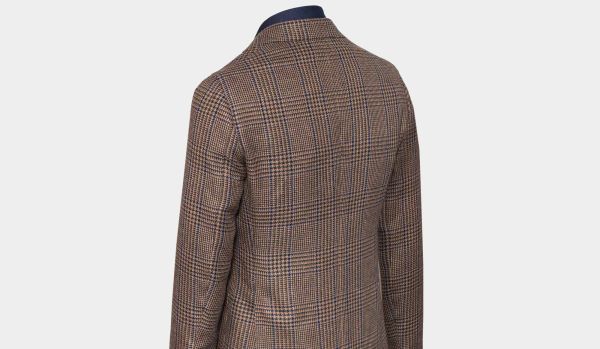 Barba Napoli Jacket Prince de Galles Brown-Blue