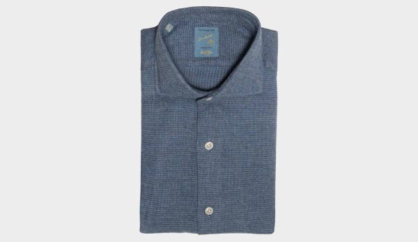 Barba Napoli Flannel Pinpoint Blue