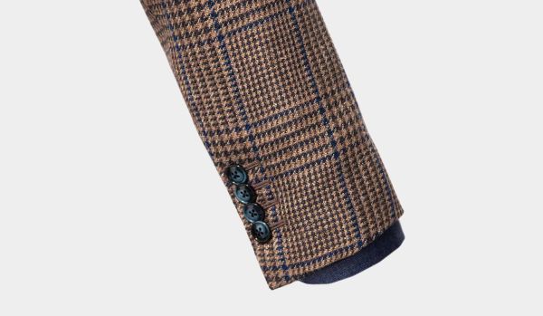 Barba Napoli Jacket Prince de Galles Brown-Blue