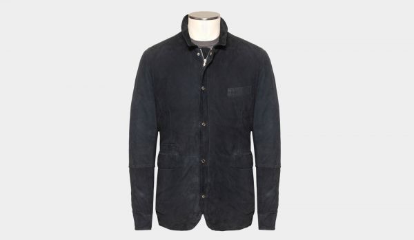 Barba Napoli Suede Down Jacket Blue