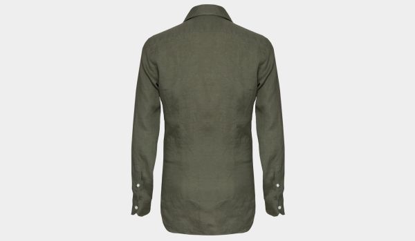 Barba Napoli Linen Shirt Olive Green