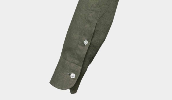 Barba Napoli Linen Shirt Olive Green