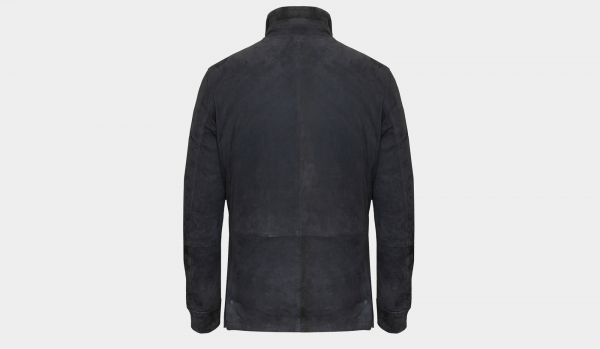 Barba Napoli Suede Down Jacket Blue