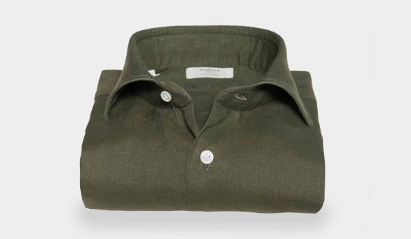 Barba Napoli Linen Shirt Olive Green