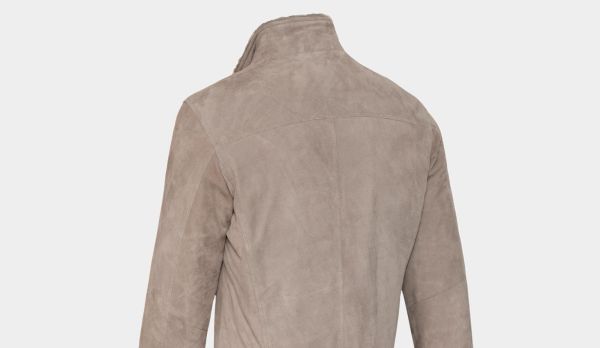 Barba Napoli Suede Down Bomber Taupe