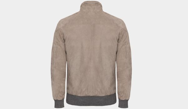 Barba Napoli Suede Down Bomber Taupe