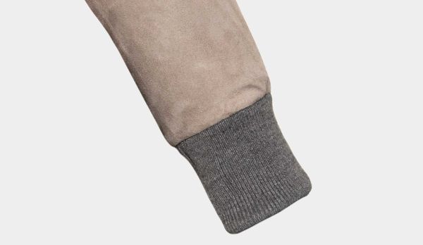 Barba Napoli Suede Down Bomber Taupe