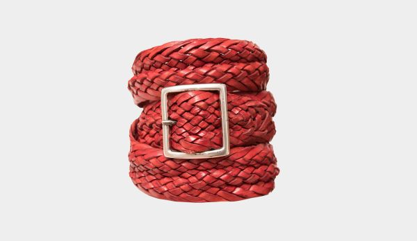Andrea d'Amico Braided Belt Stonewashed Red