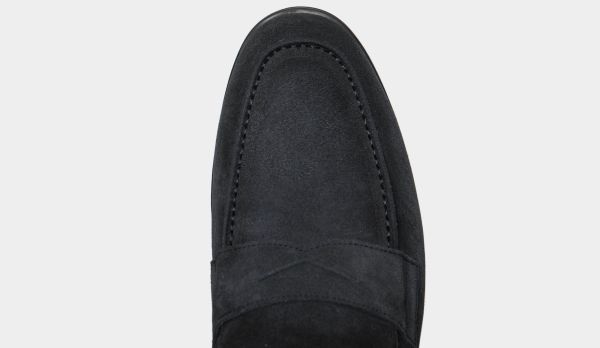 Doucals Suede Penny Loafer Antracite