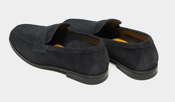 Doucals Suede Penny Loafer Antracite