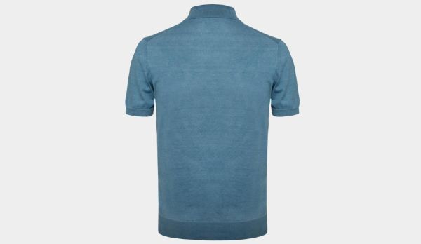 Drumohr Knitted V-Polo Denim