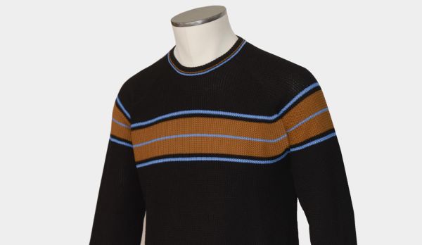 Drumohr Crewneck Fantasy Stripe Black