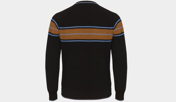 Drumohr Crewneck Fantasy Stripe Black