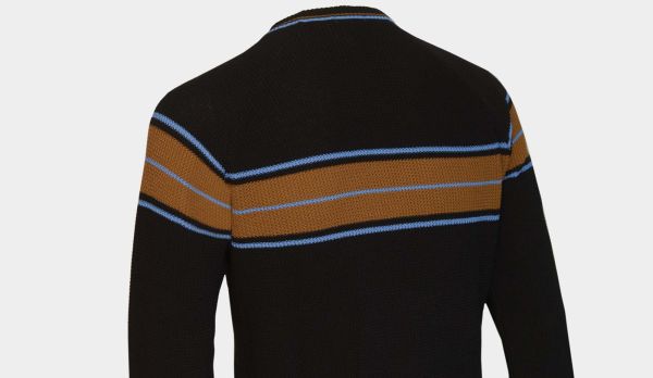 Drumohr Crewneck Fantasy Stripe Black