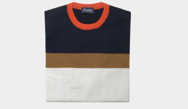 Drumohr Knitted Cotton-Cashmere Pullover Striped