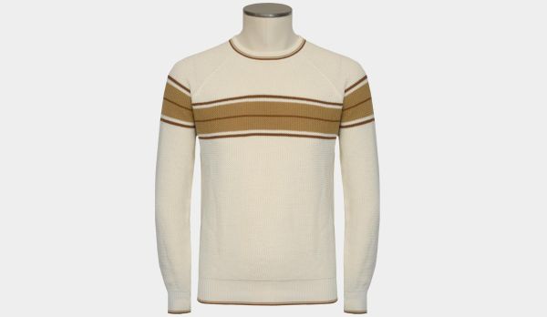 Drumohr Crewneck Fantasy Stripe Caramel