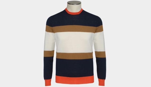 Drumohr Knitted Cotton-Cashmere Pullover Striped