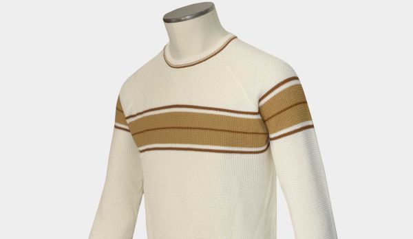 Drumohr Crewneck Fantasy Stripe Caramel