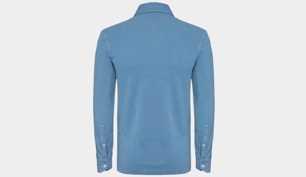 Drumohr Polo Garment Dyed Blue