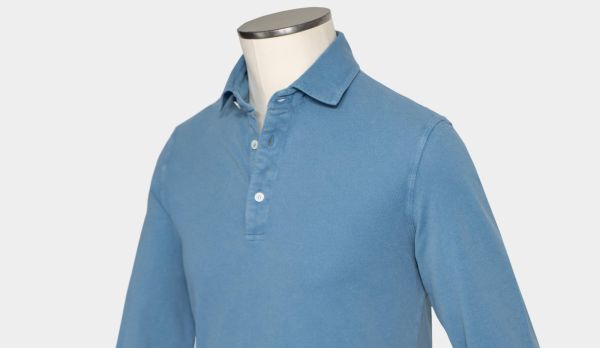 Drumohr Polo Garment Dyed Blue