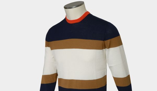 Drumohr Knitted Cotton-Cashmere Pullover Striped