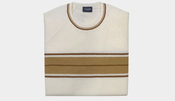 Drumohr Crewneck Fantasy Stripe Caramel
