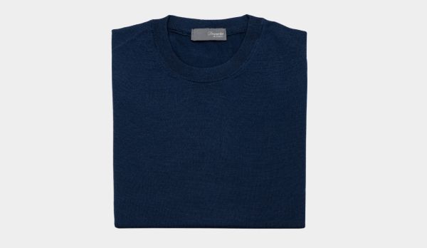 Drumohr Crewneck Wool 140S Blue
