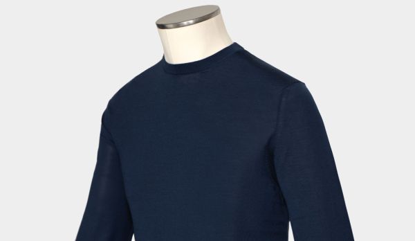 Drumohr Crewneck Wool 140S Blue