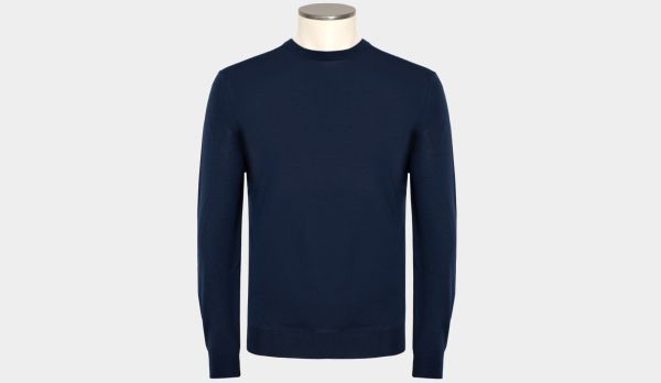 Drumohr Crewneck Wool 140S Blue