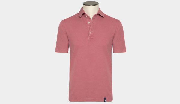 Drumohr Polo Garment Dyed Pink