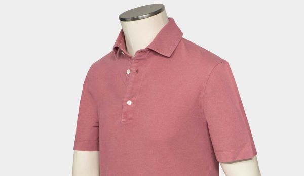 Drumohr Polo Garment Dyed Pink