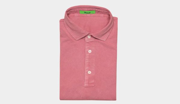 Drumohr Polo Garment Dyed Pink