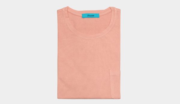 Drumohr Frosted-Cotton Short-Sleeve Pink