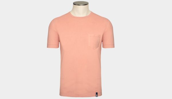 Drumohr Frosted-Cotton Short-Sleeve Pink