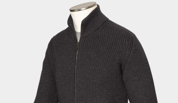 Drumohr Cardigan 'English Rib' Antracite