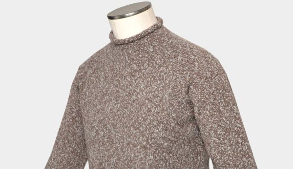 Drumohr Mock Neck Lambswool Brown