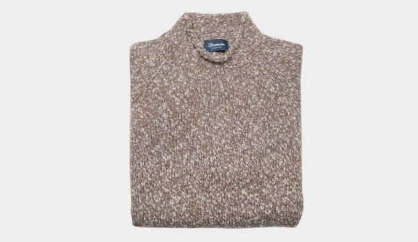 Drumohr Mock Neck Lambswool Brown