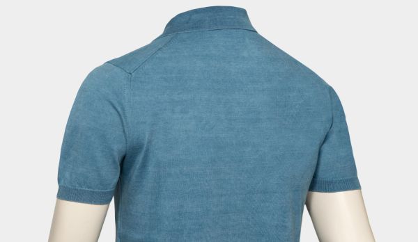 Drumohr Knitted V-Polo Denim