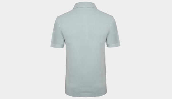 Drumohr Polo Garment Dyed Aqua
