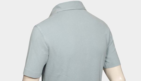 Drumohr Polo Garment Dyed Aqua