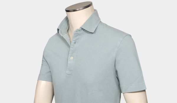 Drumohr Polo Garment Dyed Aqua