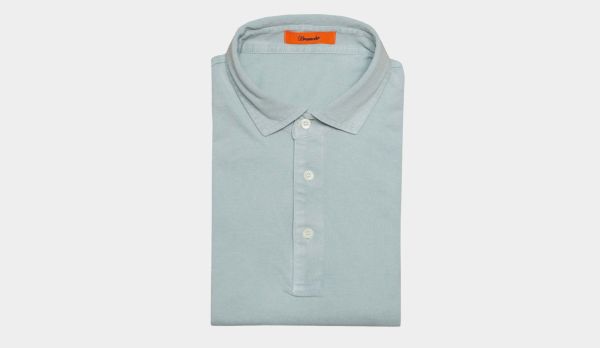 Drumohr Polo Garment Dyed Aqua