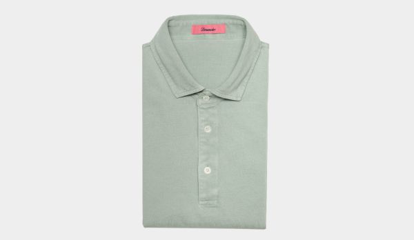 Drumohr Polo Garment Dyed Green